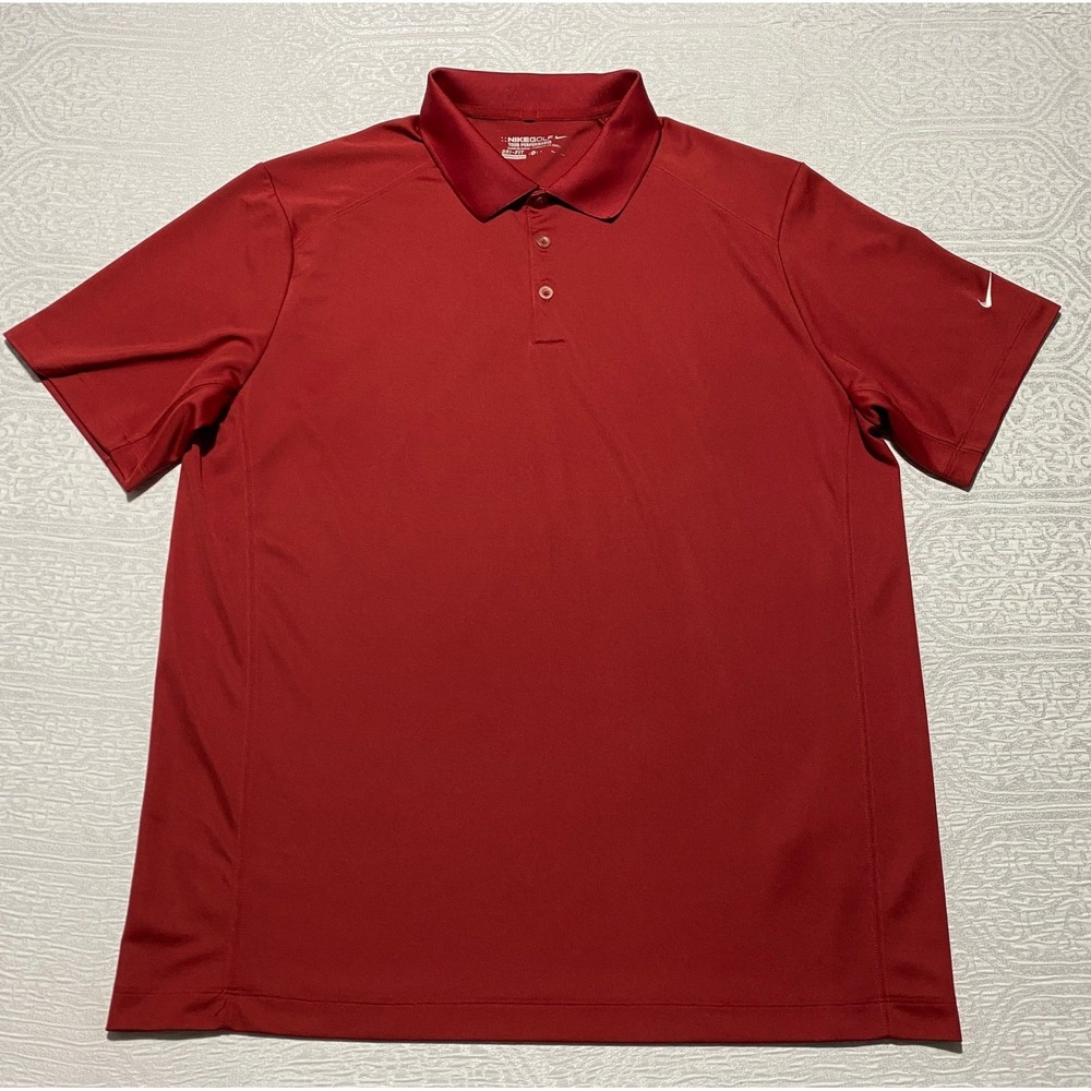 Nike Golf Tour‎ Performance Dri-FIT Red Polo Shirt Mens XL Short Sleeve